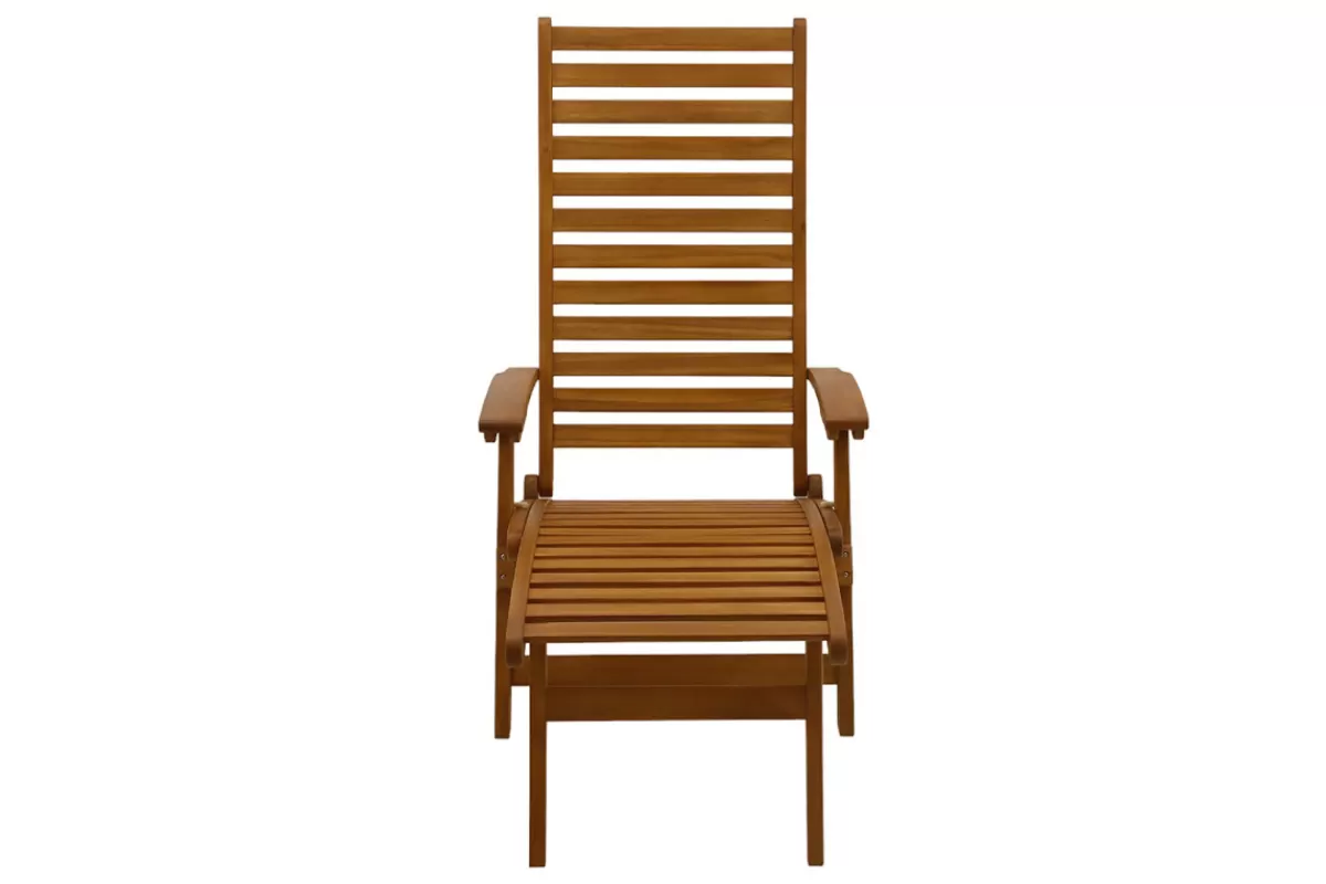 Miliboo Bain de soleil inclinable 3 positions en bois massif RIO