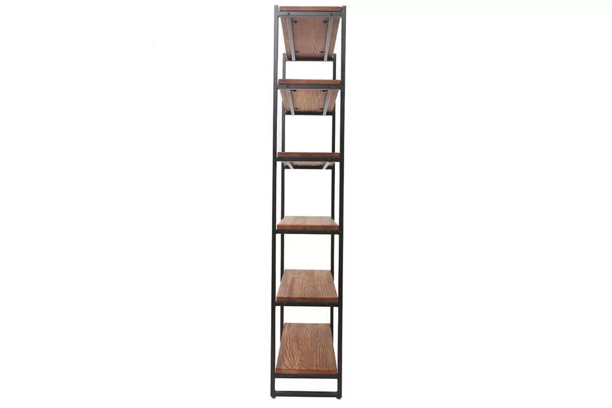 Miliboo Bibliothèque industrielle ouverte en bois clair et métal noir L100 cm ARISTOTE