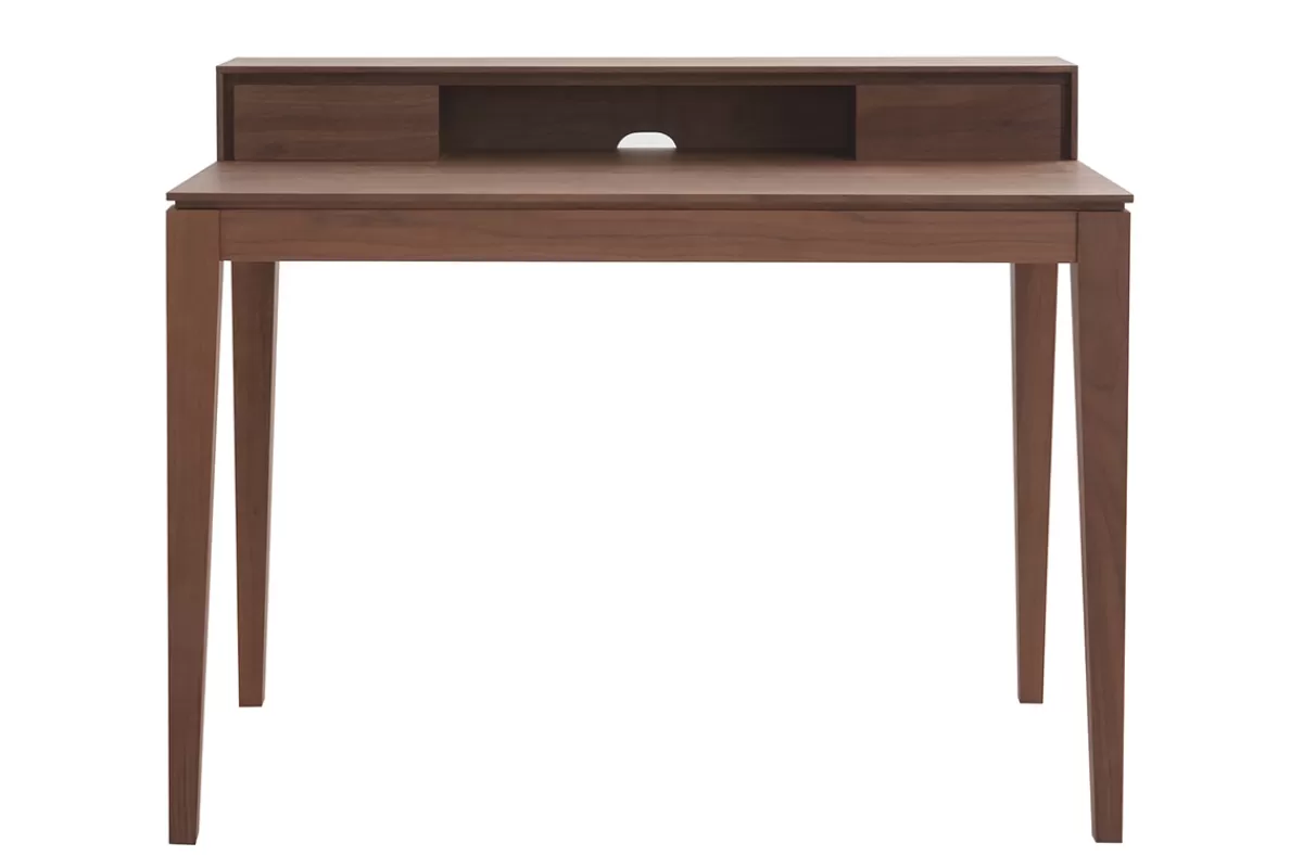 Miliboo Bureau avec rangements bois foncé noyer L110 cm SEKRET