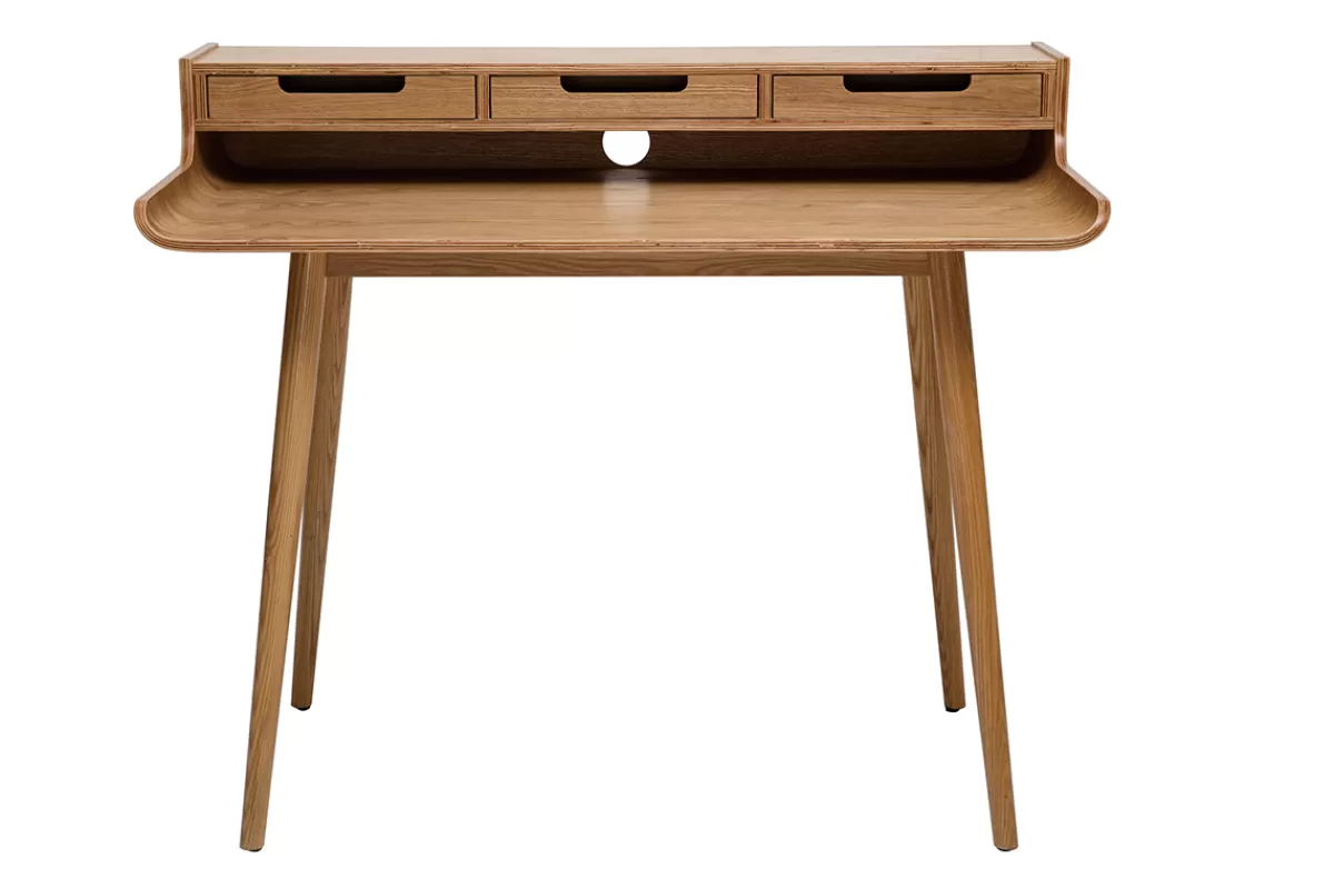 Miliboo Bureau avec rangements scandinave bois clair L110 cm OPUS