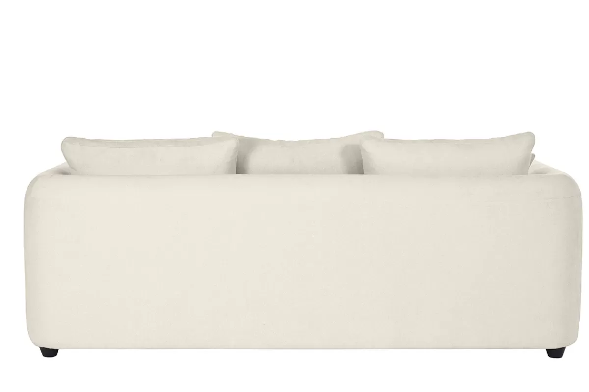 Miliboo Canapé convertible déhoussable 3-4 places design haricot en tissu effet velours beige clair SACHA