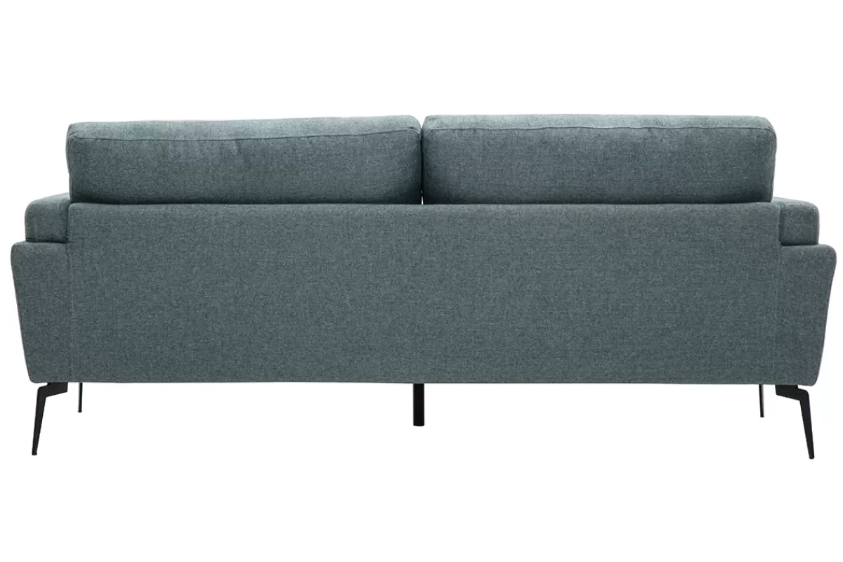 Miliboo Canapé design 3 places en tissu vert de gris et métal noir MOSCO