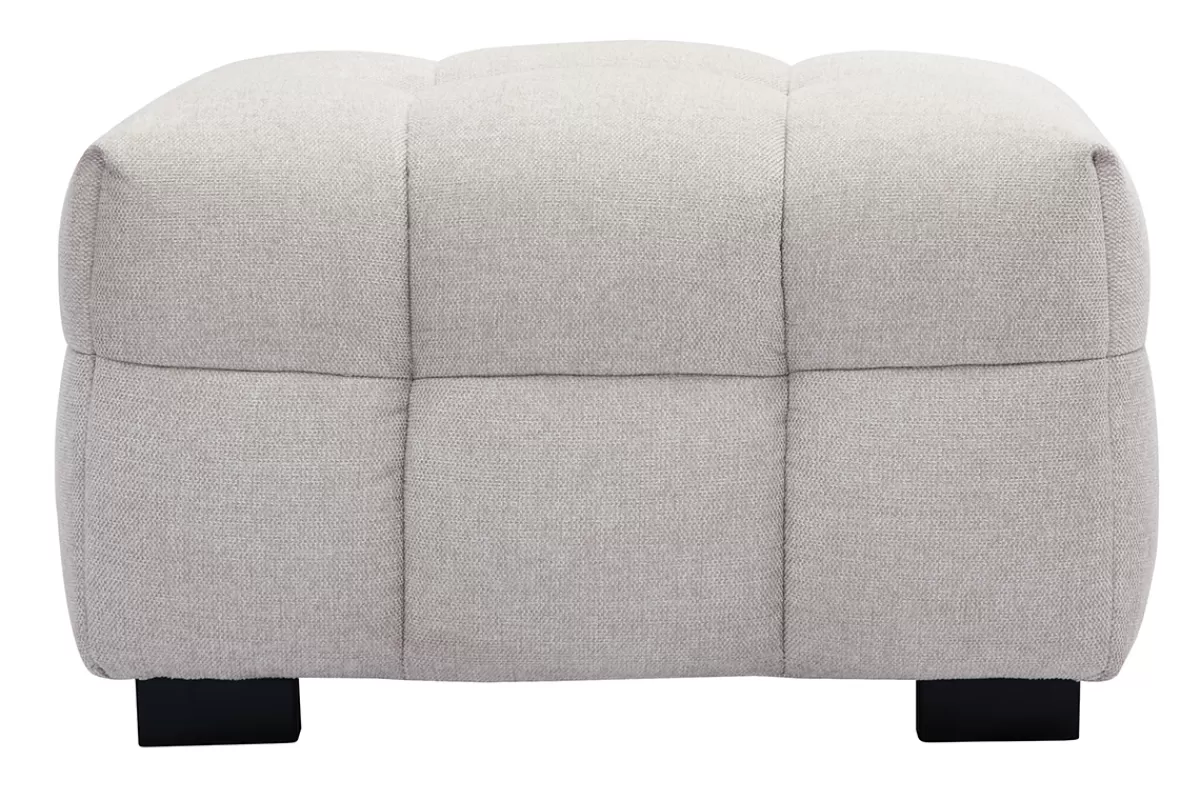 Miliboo Canapé design 3 places et repose-pieds en tissu effet velours texturé beige CORTO