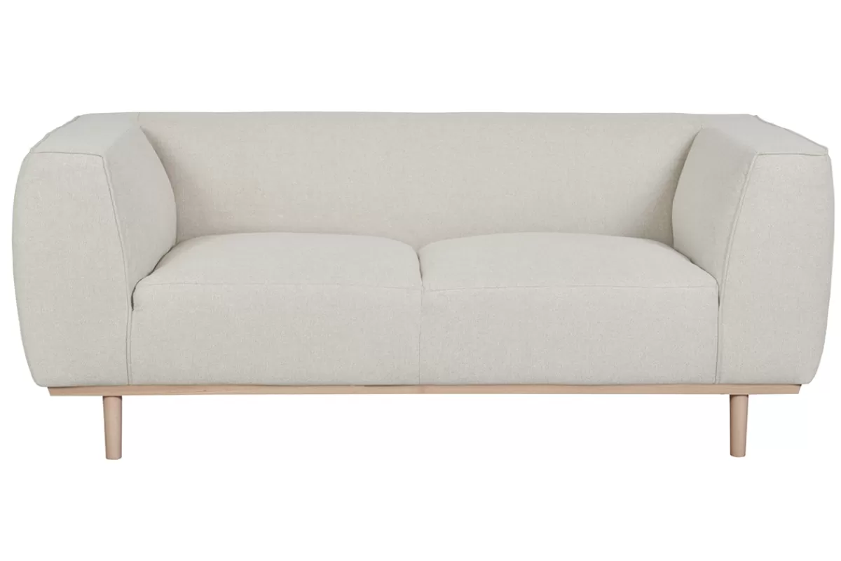 Miliboo Canapé scandinave 2-3 places en tissu beige et bois clair MORRIS