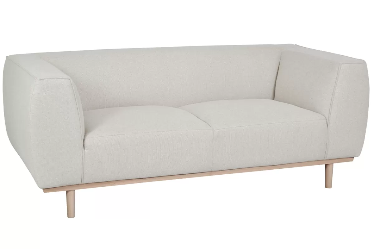Miliboo Canapé scandinave 2-3 places en tissu beige et bois clair MORRIS