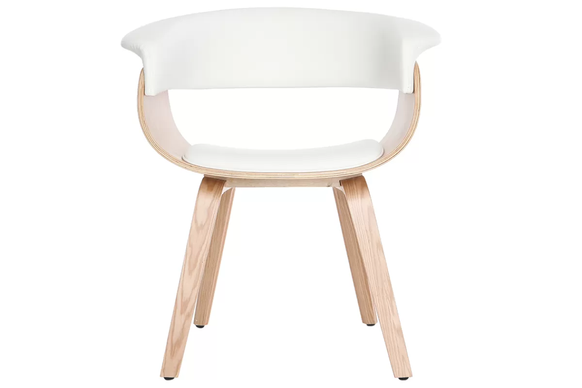 Miliboo Chaise scandinave blanc et bois clair OKTAV