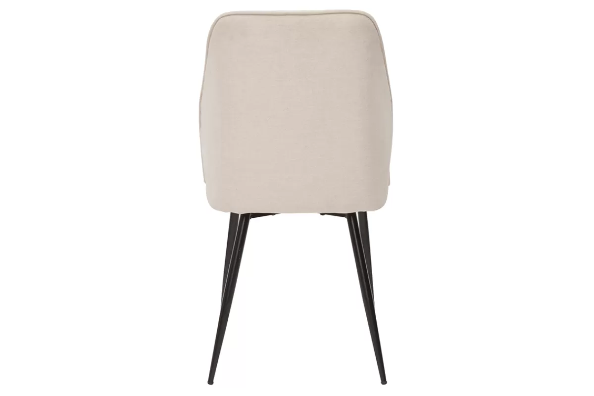 Miliboo Chaises design en tissu effet velours beige et métal noir (lot de 2) FANETTE