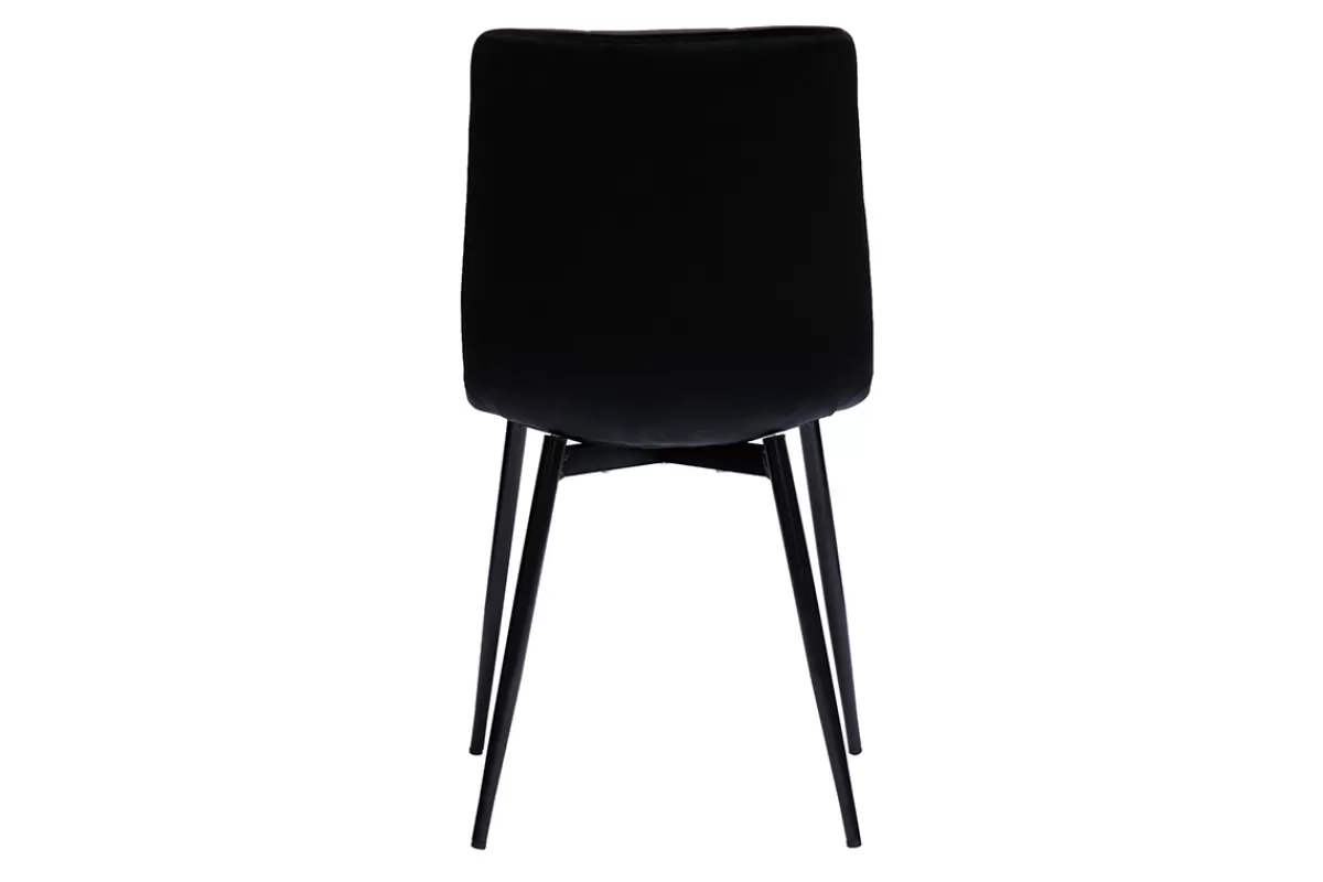 Miliboo Chaises design noires en tissu velours noir et métal (lot de 2) MAXWELL