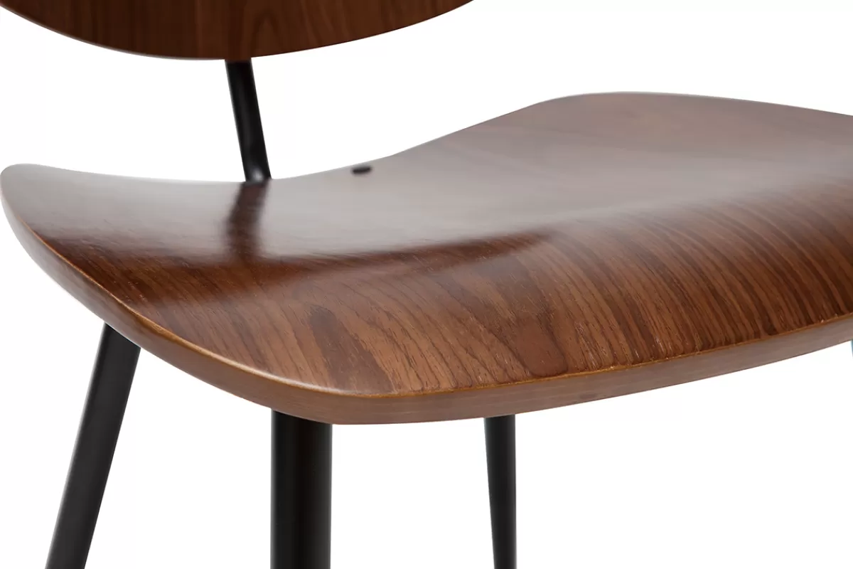 Miliboo Chaises en bois foncé noyer et métal noir (lot de 2) TOBIAS