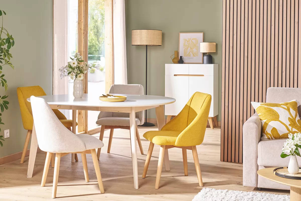 Miliboo Chaises en tissu gris foncé et bois clair (lot de 2) HIGGINS