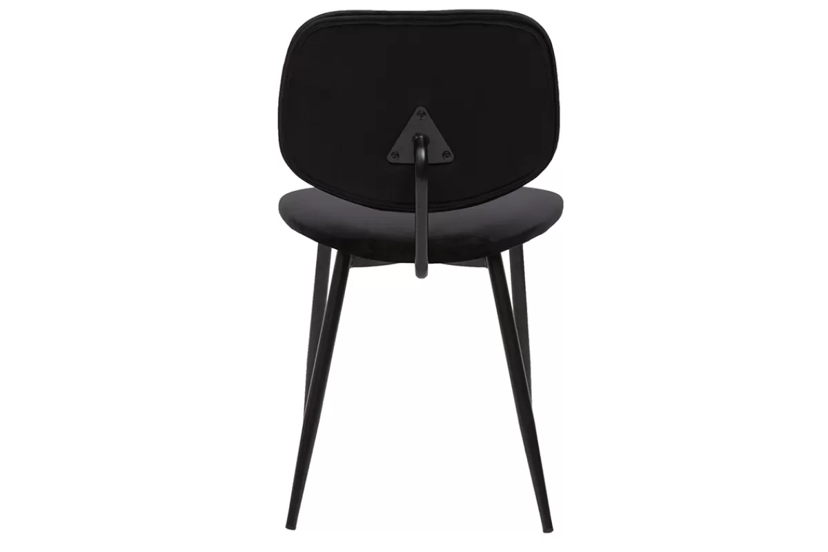 Miliboo Chaises noires en tissu velours et métal (lot de 2) TOBIAS