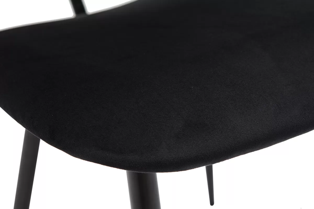 Miliboo Chaises noires en tissu velours et métal (lot de 2) TOBIAS