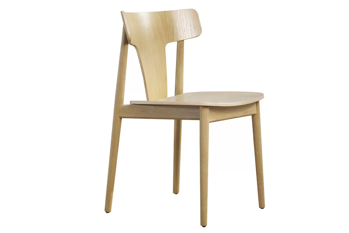 Miliboo Chaises scandinaves en bois clair chêne massif (lot de 2) LOUISA