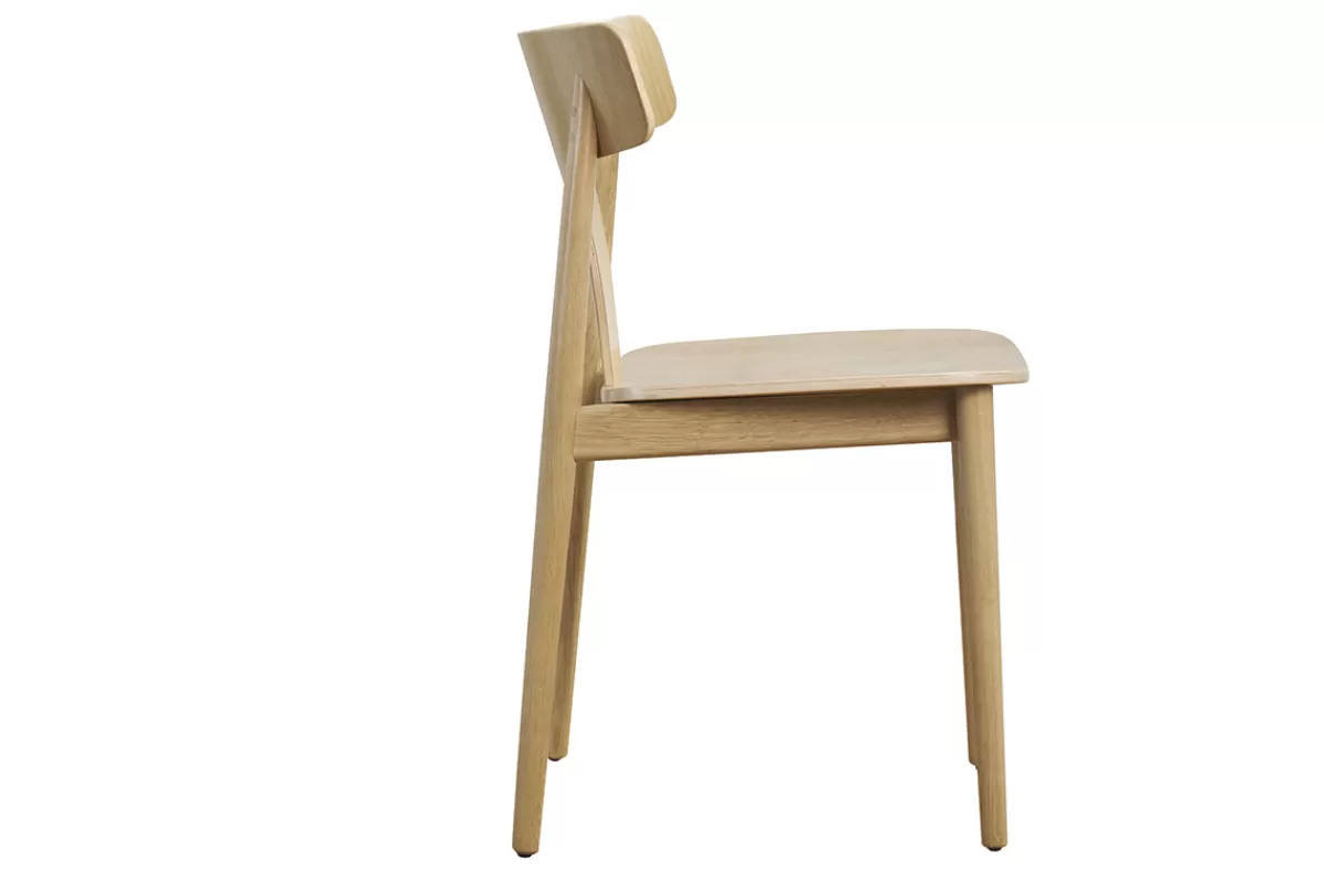 Miliboo Chaises scandinaves en bois clair chêne massif (lot de 2) LOUISA