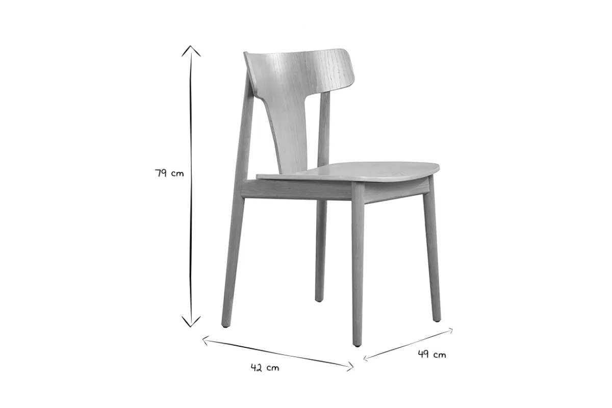 Miliboo Chaises scandinaves en bois clair chêne massif (lot de 2) LOUISA