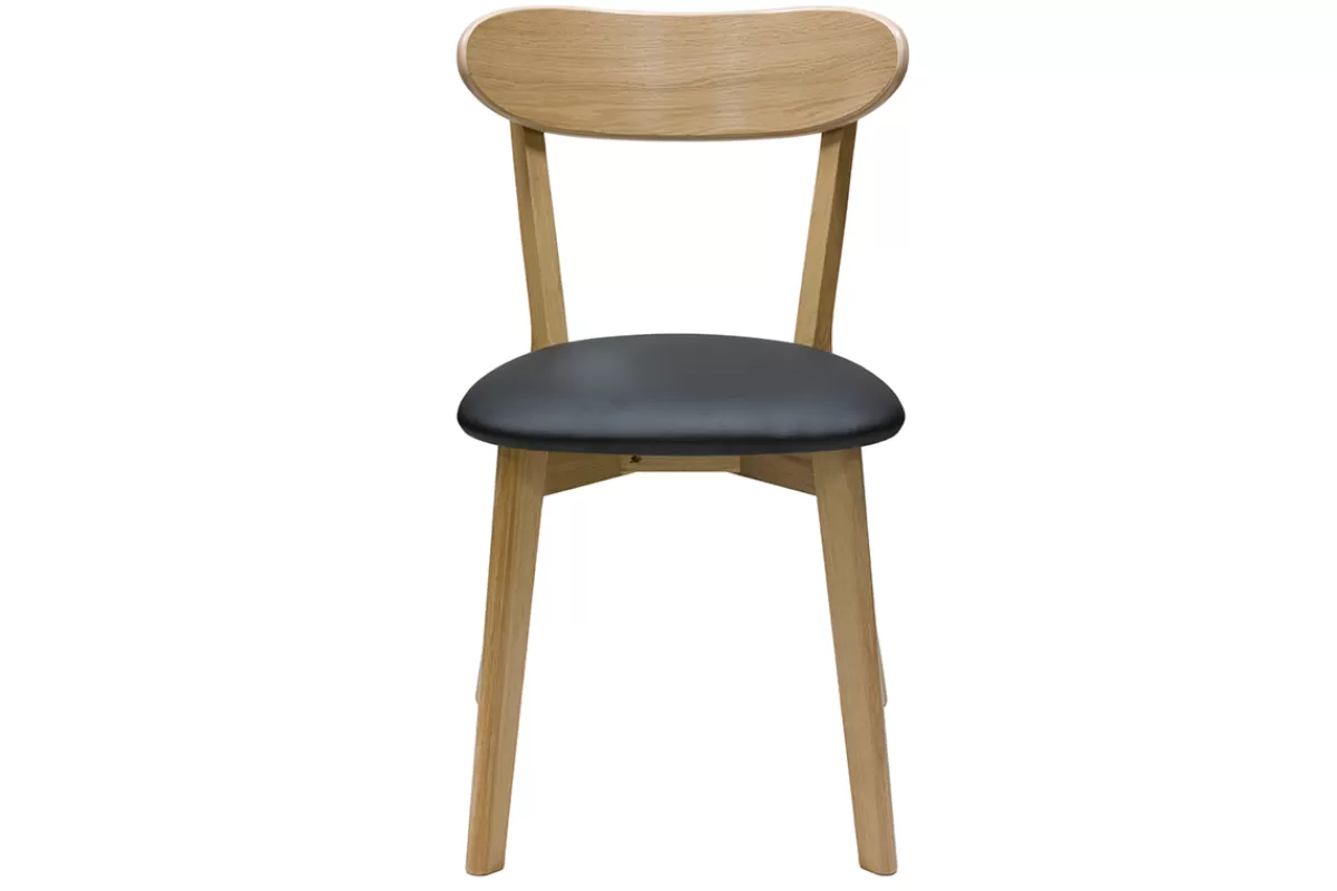 Miliboo Chaises vintage en bois clair chêne et noir (lot de 2) DOVE