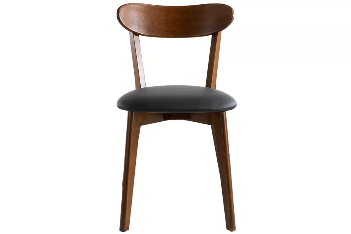 Miliboo Chaises vintage en bois foncé et noir (lot de 2) DOVE