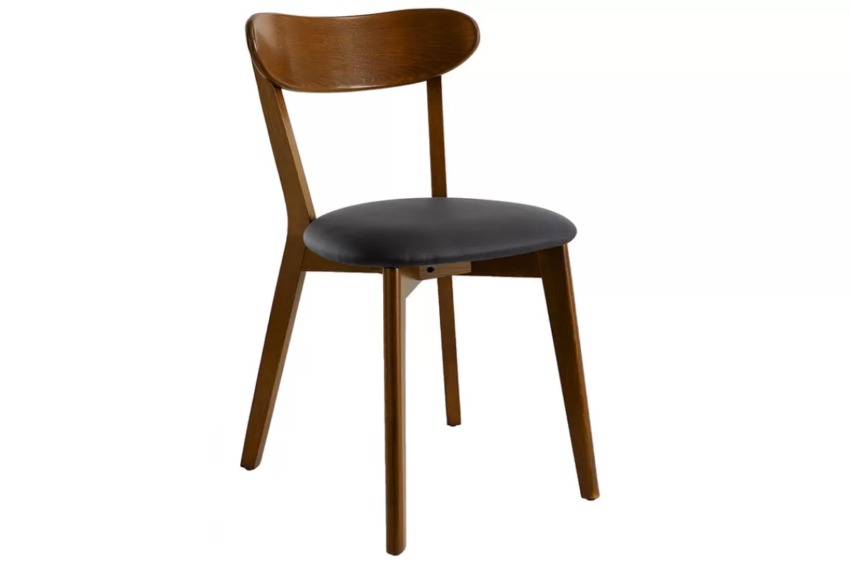 Miliboo Chaises vintage en bois foncé et noir (lot de 2) DOVE