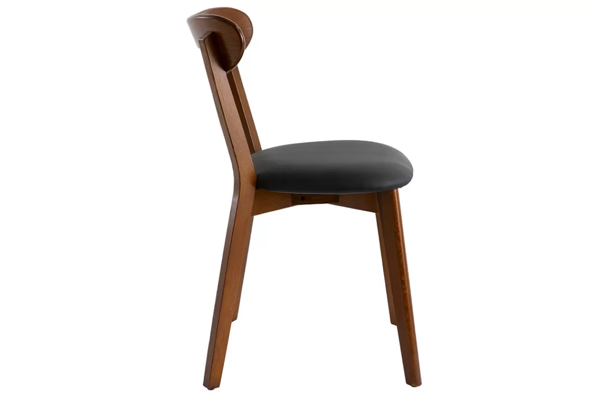 Miliboo Chaises vintage en bois foncé et noir (lot de 2) DOVE