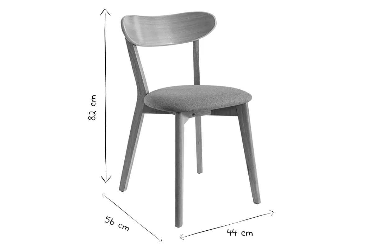 Miliboo Chaises vintage en bois foncé et noir (lot de 2) DOVE