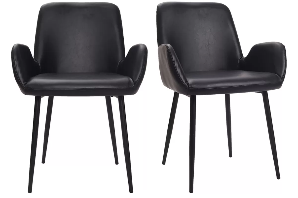 Miliboo Chaises vintage noires (lot de 2) TIKA