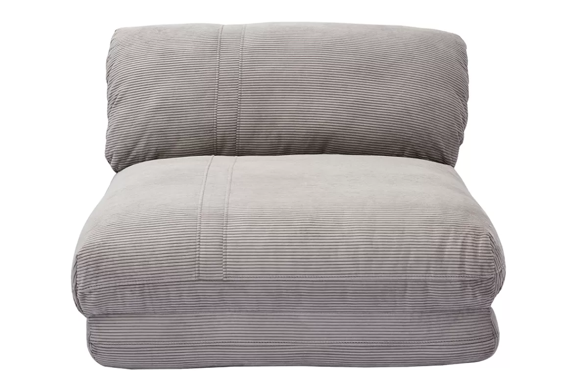 Miliboo Chauffeuse 1 place convertible en tissu velours côtelé gris clair SPENCER