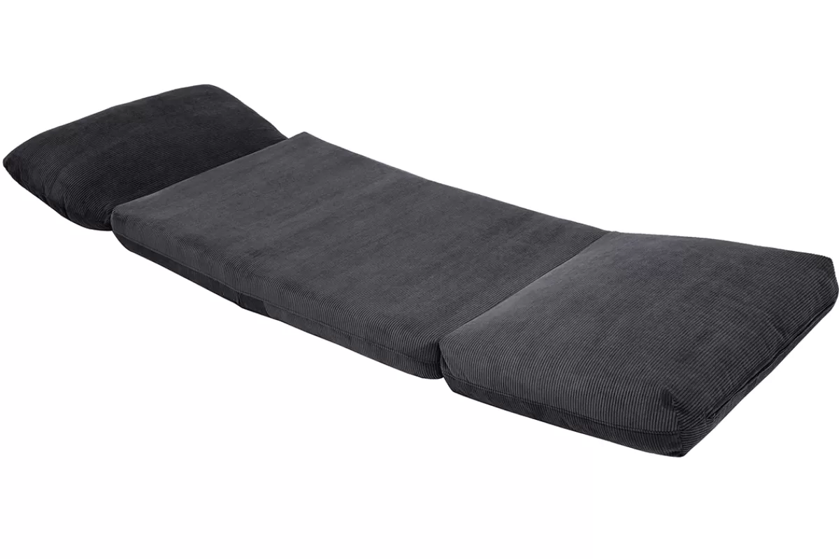 Miliboo Chauffeuse 1 place convertible en tissu velours côtelé gris foncé SPENCER