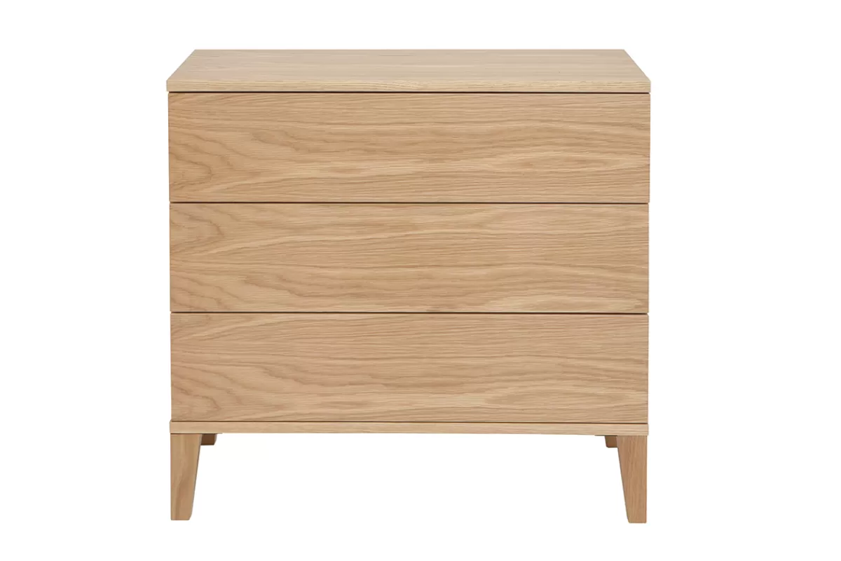 Miliboo Commode scandinave en bois clair chêne 3 tiroirs L80 cm FREDDY