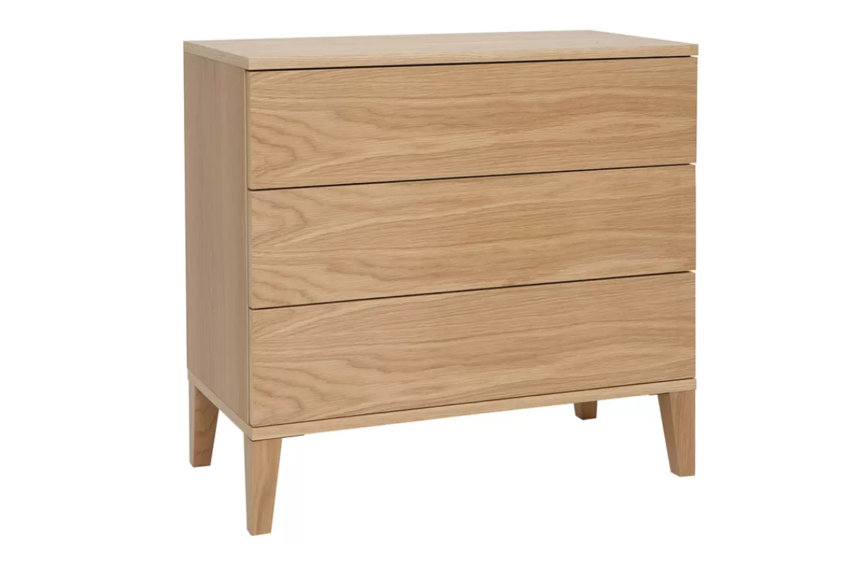 Miliboo Commode scandinave en bois clair chêne 3 tiroirs L80 cm FREDDY