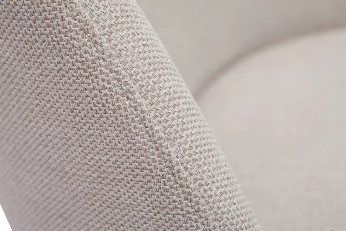 Miliboo Fauteuil design en tissu effet velours texturé beige et métal noir BREGO