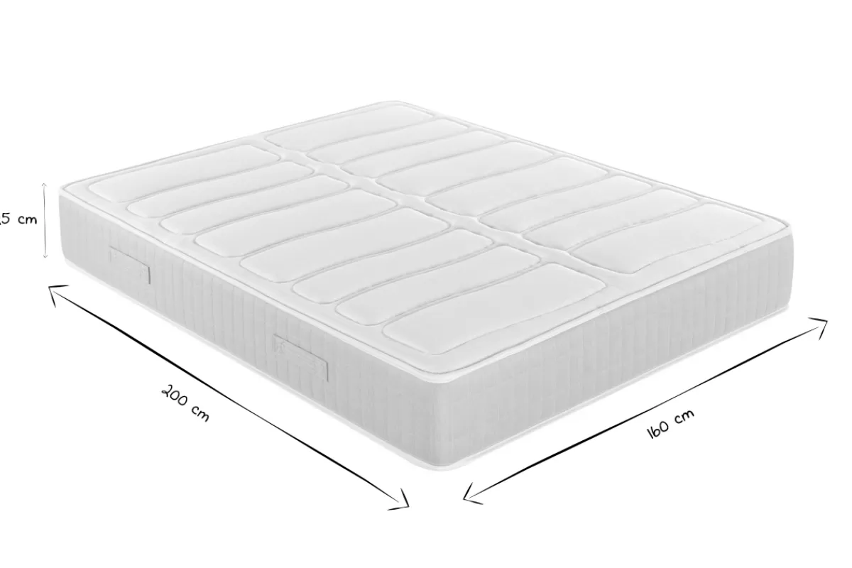Miliboo Matelas 160x200 cm à ressorts ensachés avec accueil mousse à mémoire de forme 25 cm BEN