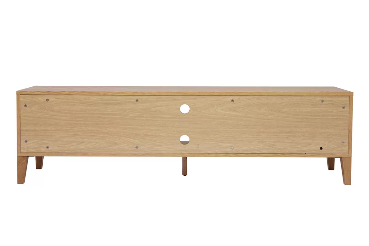 Miliboo Meuble TV scandinave bois clair chêne 4 tiroirs L180 cm FREDDY
