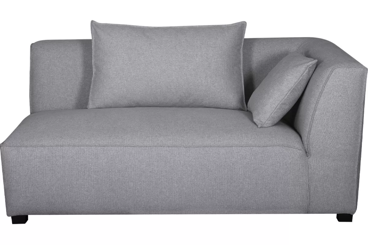Miliboo Module d'angle droit pour canapé en tissu gris clair PLURIEL