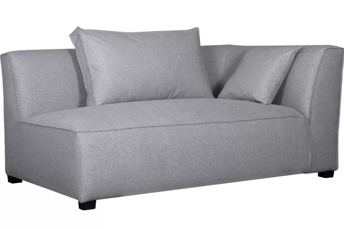 Miliboo Module d'angle droit pour canapé en tissu gris clair PLURIEL
