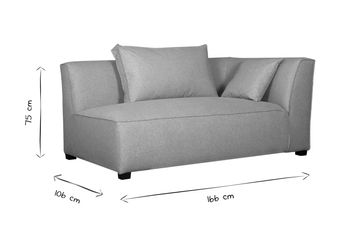 Miliboo Module d'angle droit pour canapé en tissu gris clair PLURIEL