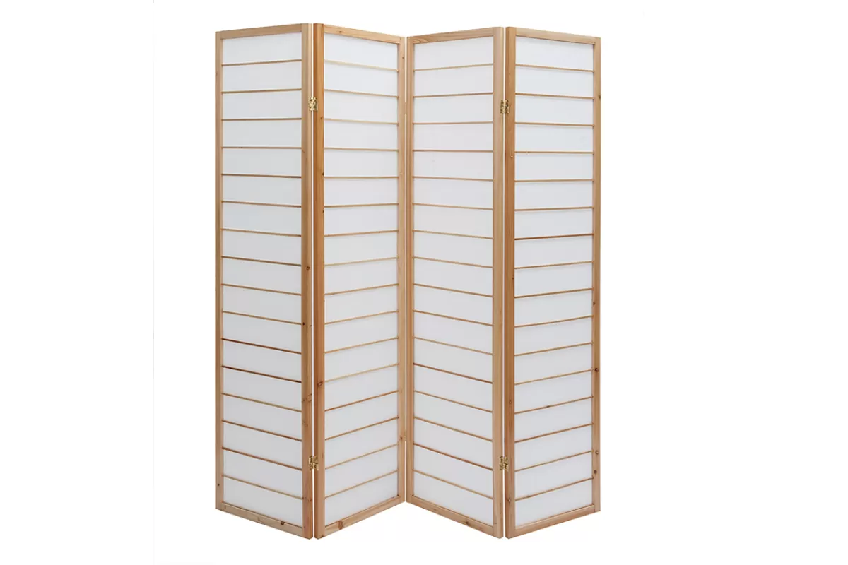 Miliboo Paravent japonais en bois et papier de riz L177 cm GIBON
