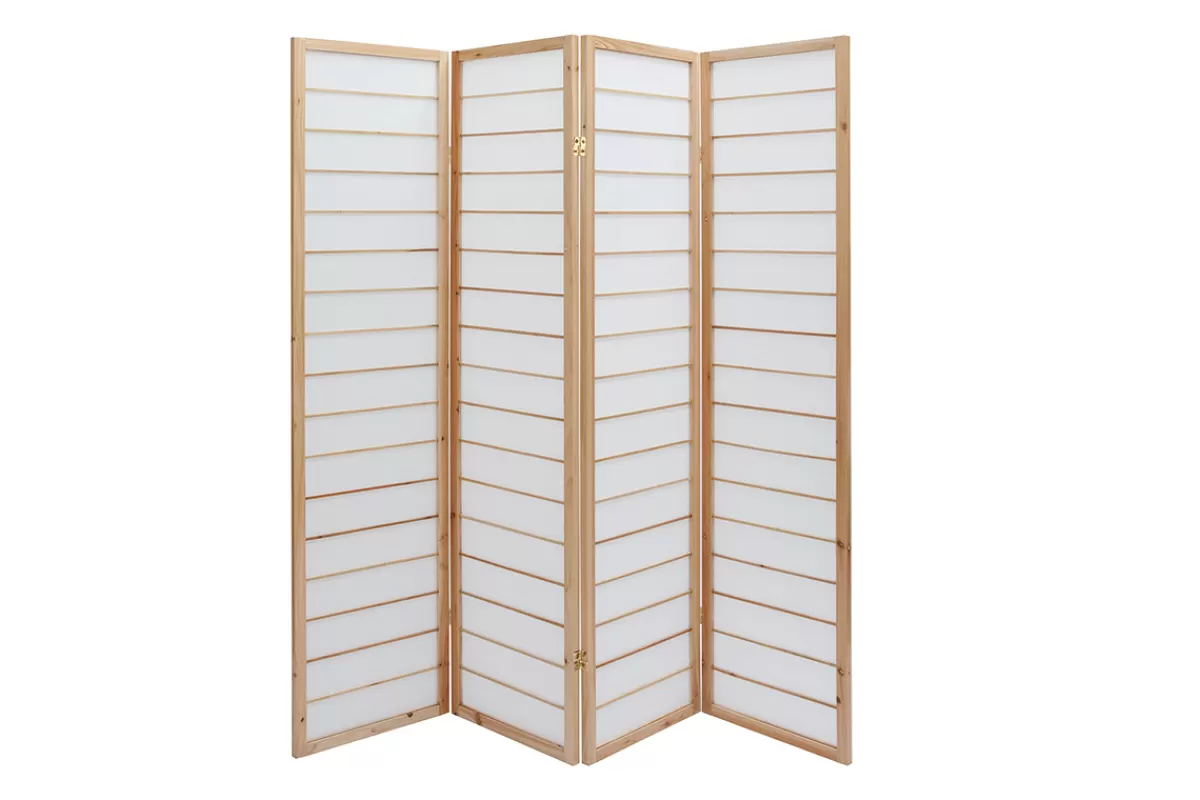 Miliboo Paravent japonais en bois et papier de riz L177 cm GIBON