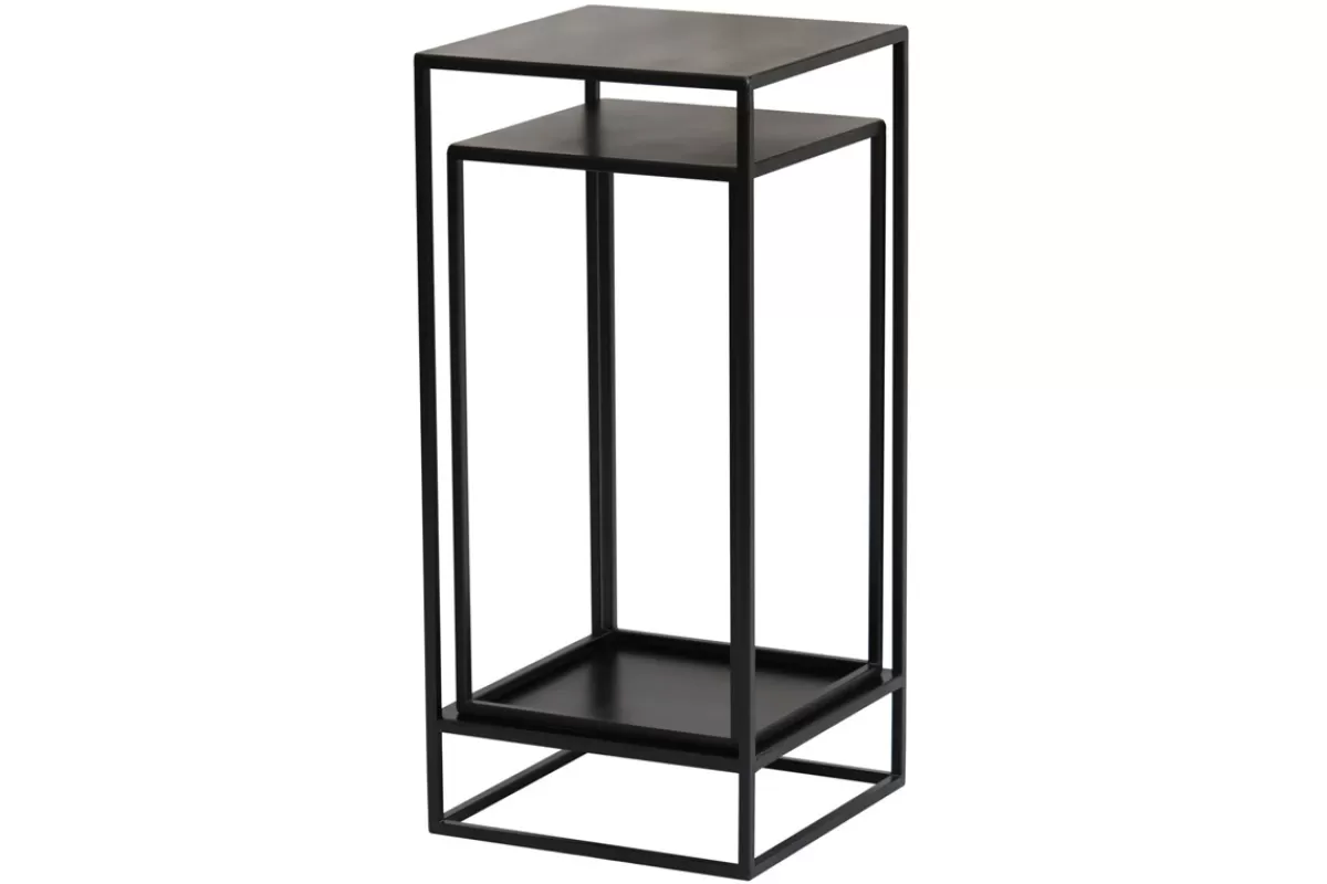 Miliboo Sellettes gigognes en métal noir L34 cm (lot de 2) IGGY