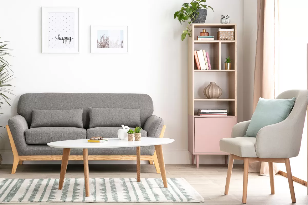 Miliboo Table basse ovale scandinave blanc et bois clair chêne L120 cm EKKA
