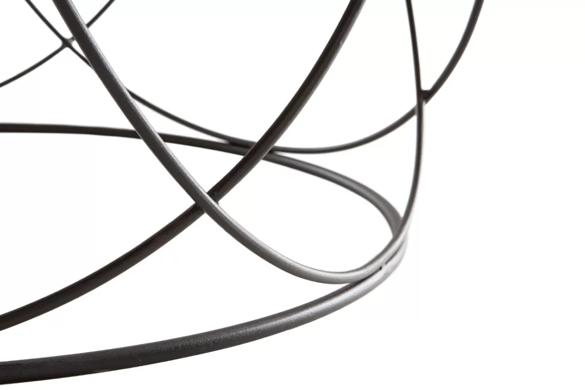 Miliboo Table basse ronde bois clair chêne et métal noir D80 cm LACE