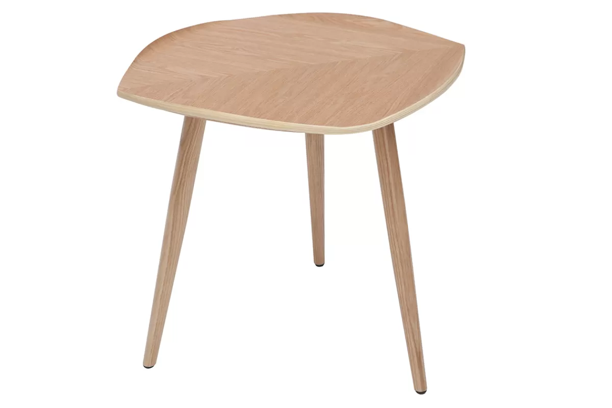 Miliboo Table d'appoint forme de feuille bois clair L60 cm PHYLL
