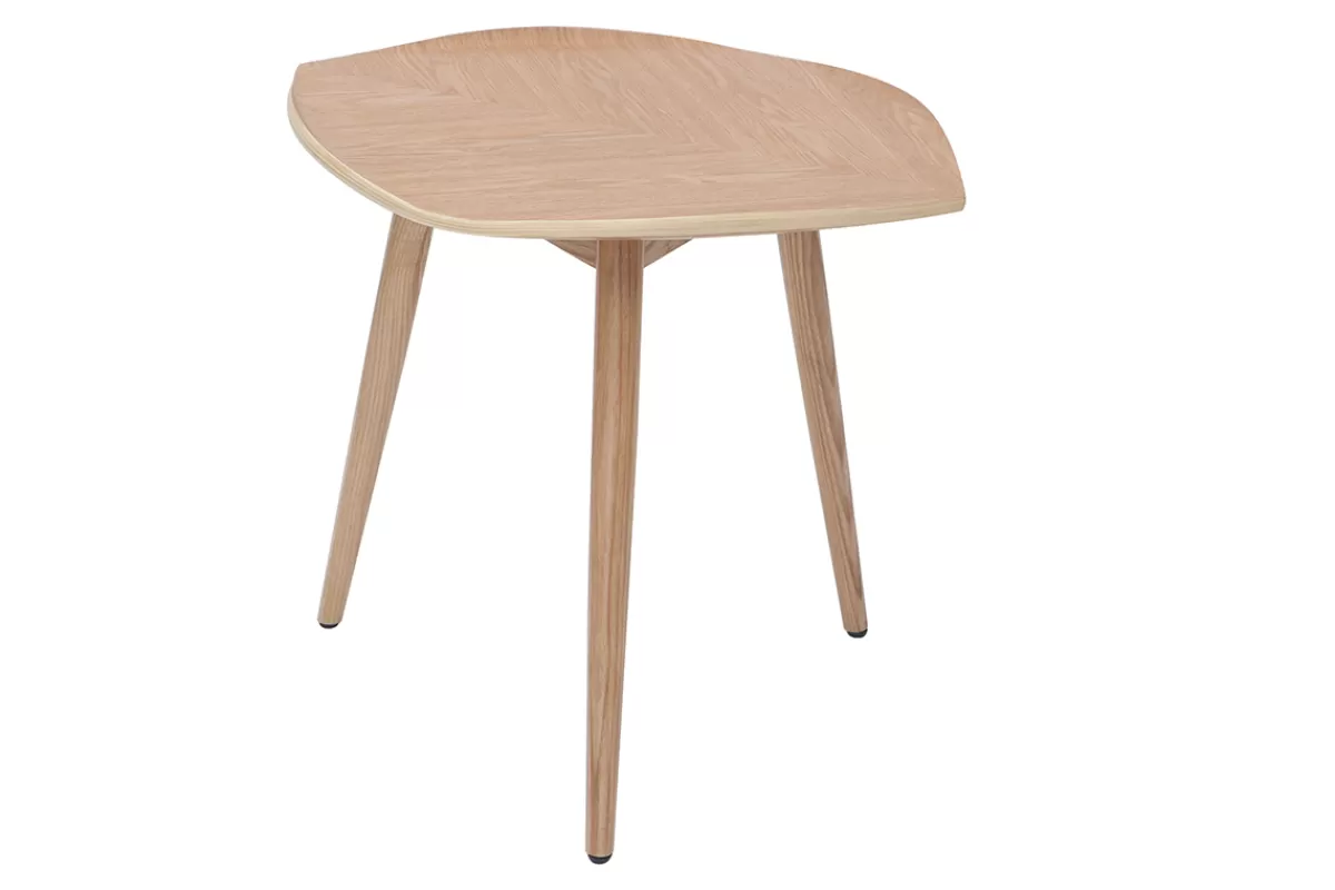 Miliboo Table d'appoint forme de feuille bois clair L60 cm PHYLL