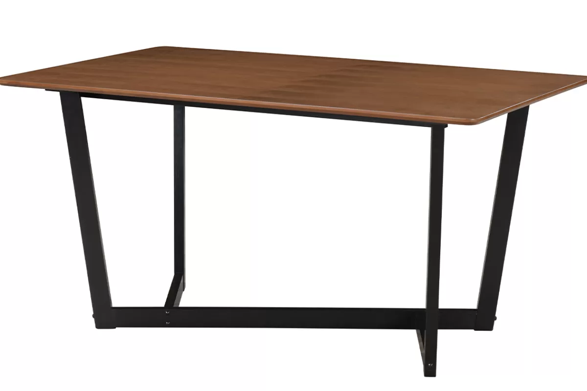 Miliboo Table design rectangulaire noyer et bois teinté noir L150 cm KOUK