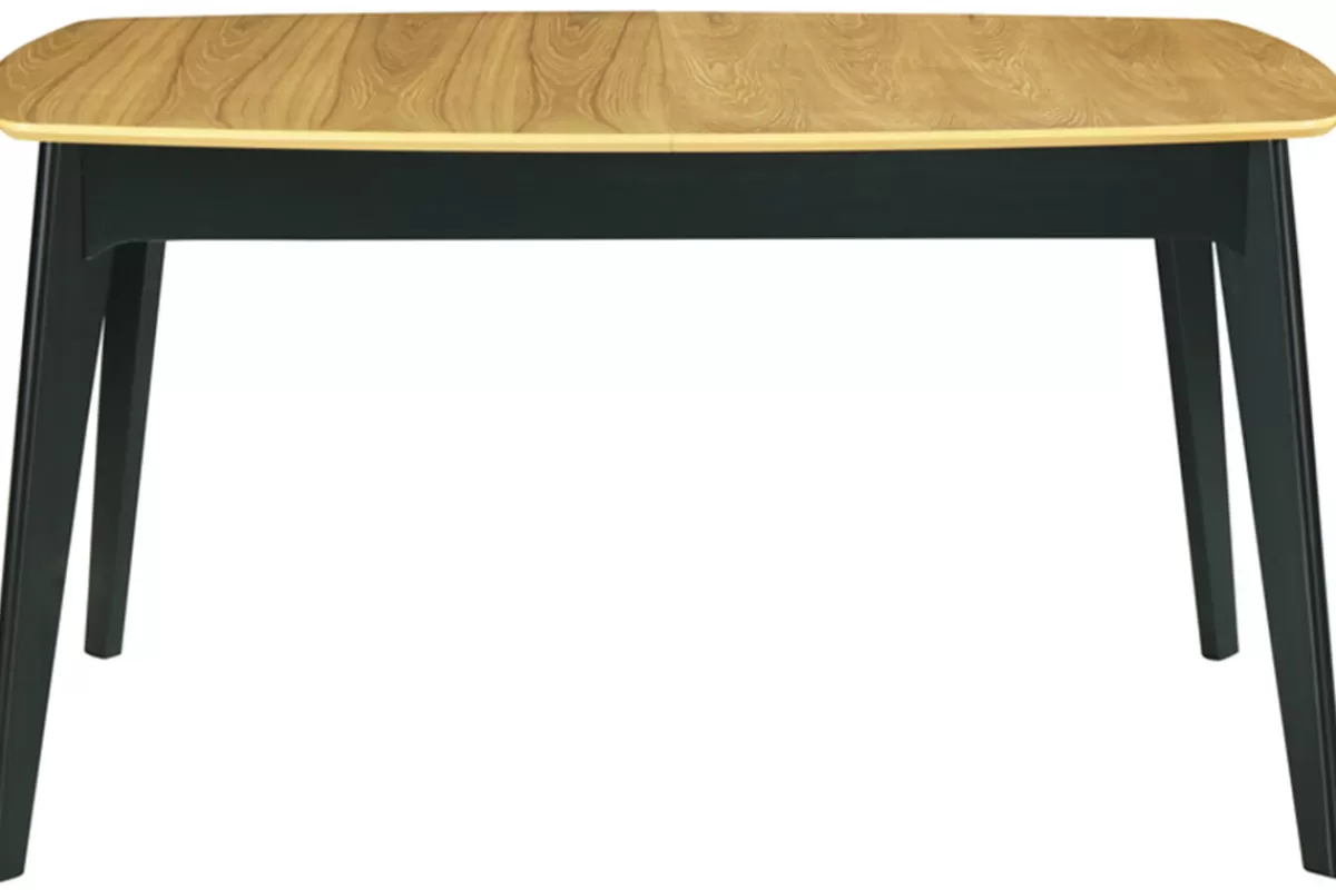 Miliboo Table extensible rallonges intégrées rectangulaire bois et noir L140-180 cm MEENA
