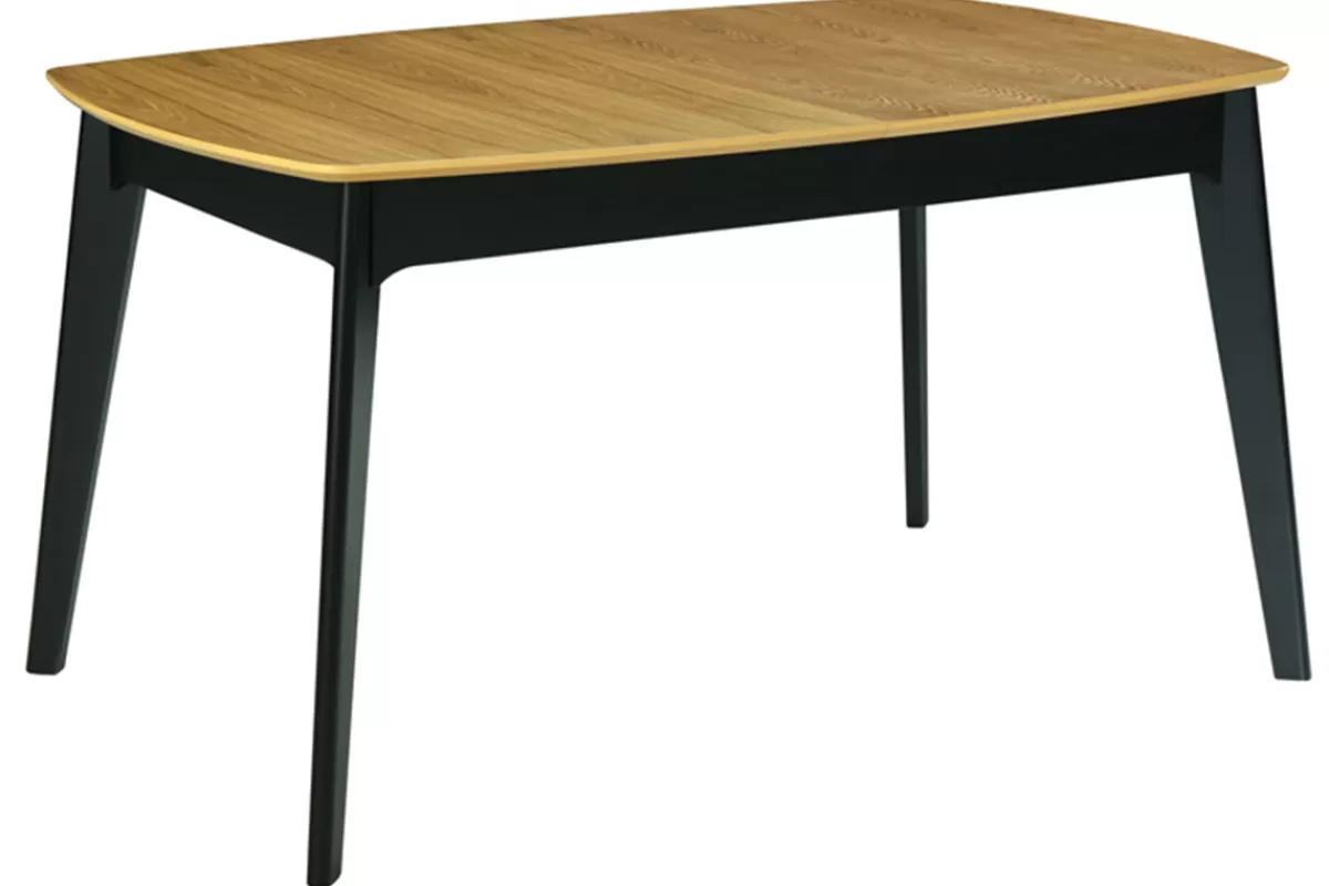 Miliboo Table extensible rallonges intégrées rectangulaire bois et noir L140-180 cm MEENA