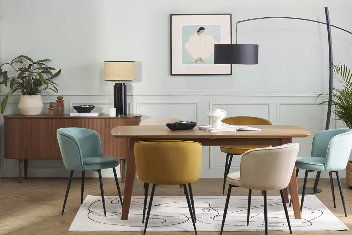 Miliboo Table extensible rallonges intégrées rectangulaire en bois blanc et clair chêne L180-230 cm FIFTIES