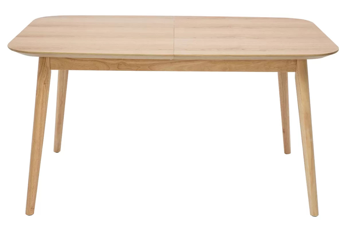 Miliboo Table extensible rallonges intégrées rectangulaire en bois clair chêne L140-170 cm ANK