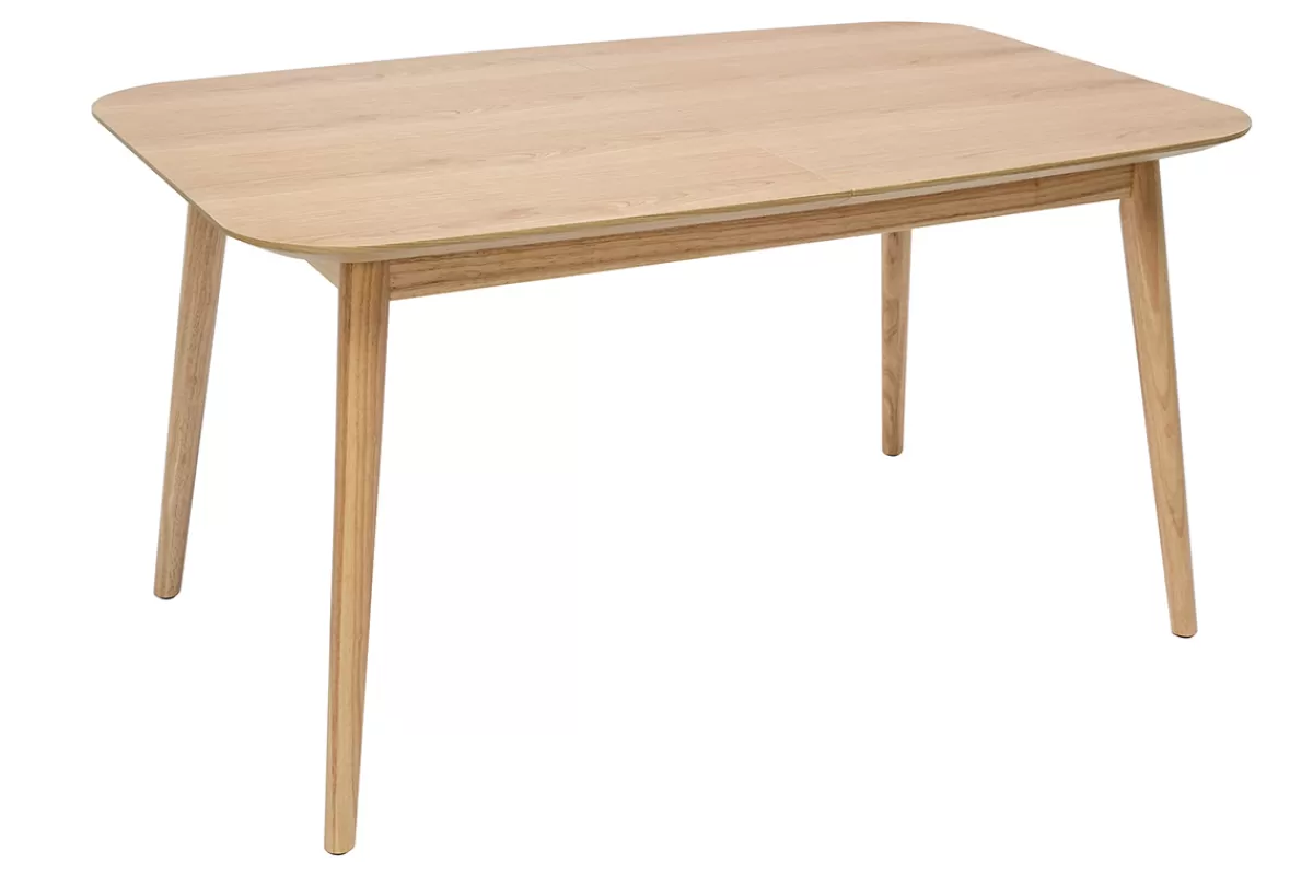 Miliboo Table extensible rallonges intégrées rectangulaire en bois clair chêne L140-170 cm ANK