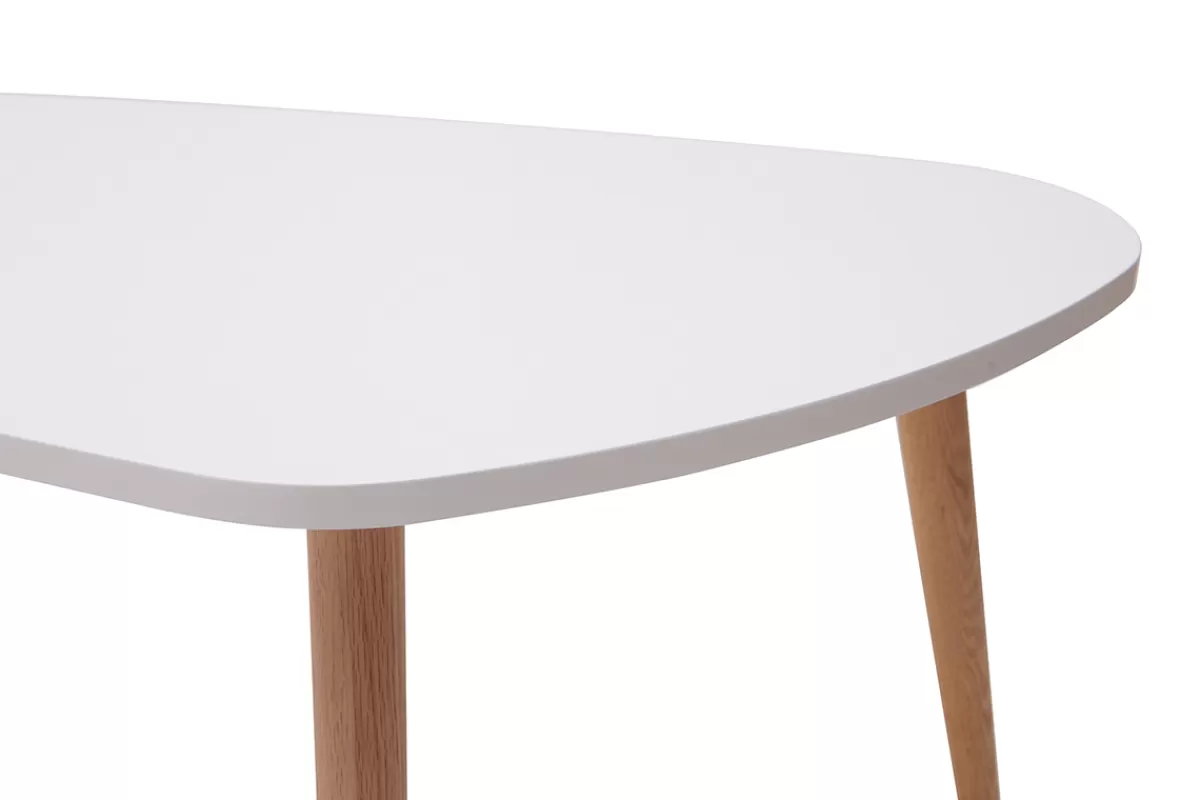 Miliboo Tables basses gigognes scandinaves blanc et bois clair chêne massif (lot de 2) ARTIK