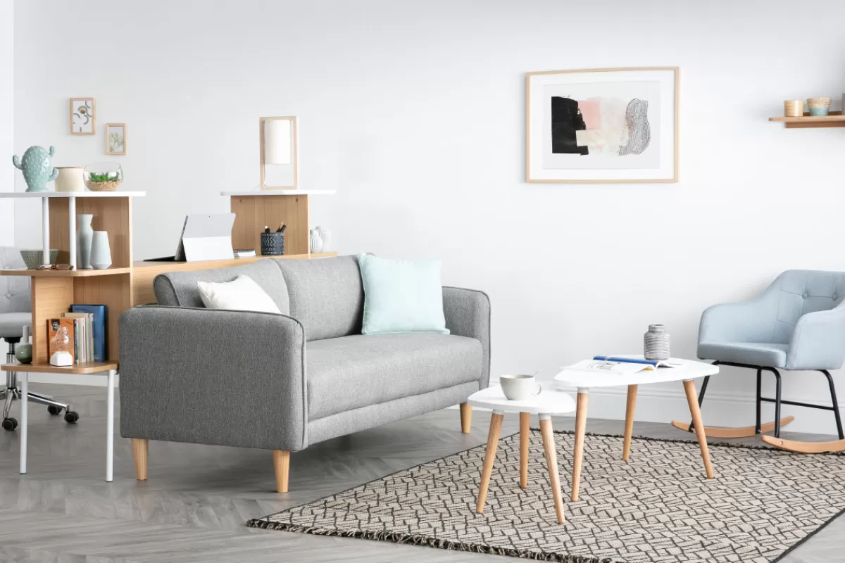 Miliboo Tables basses gigognes scandinaves blanc et bois clair chêne massif (lot de 2) ARTIK